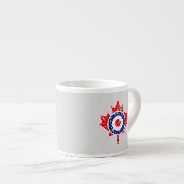 Canadian Maple Leaf Roundel Grunge Mod CANADA Espresso Cup (Front Right)