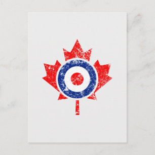 Canadian Maple Leaf Roundel Grunge Mod CANADA Postcard