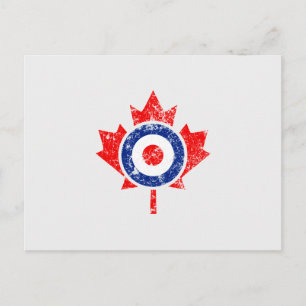 Canadian Maple Leaf Roundel Grunge Mod CANADA Postcard