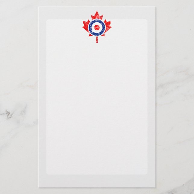 Canadian Maple Leaf Roundel Grunge Mod CANADA Stationery (Front)