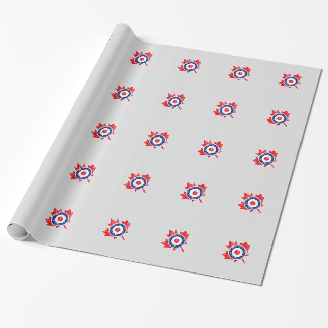 Canadian Maple Leaf Roundel Grunge Mod CANADA Wrapping Paper (Unrolled)