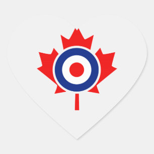 Canadian Maple Leaf Roundel Mod Badge Heart Sticker