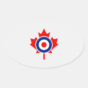 Canadian Maple Leaf Roundel Mod Badge Oval Sticker