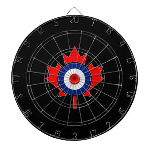 Canadian Maple Leaf Roundel Mod on black Dartboard