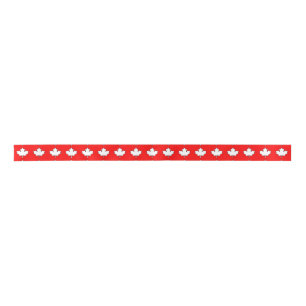 Canadian Maple Leaf Satin Ribbon