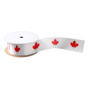 Canadian Maple Leaf Satin Ribbon