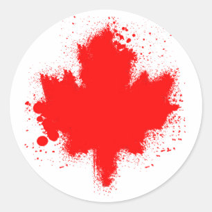 Canadian Maple Leaf Splash Tshirts Classic Round Sticker