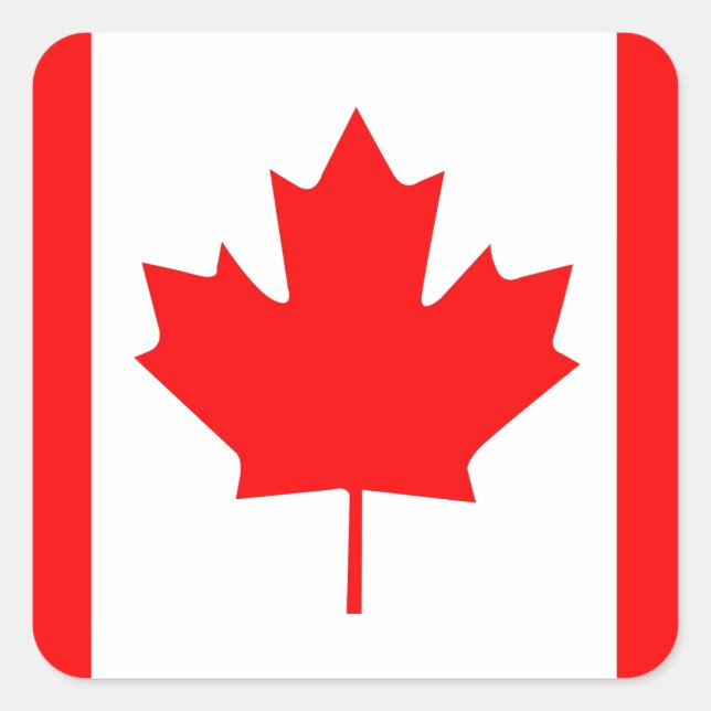 Canadian Maple Leaf Square Sticker (Front)