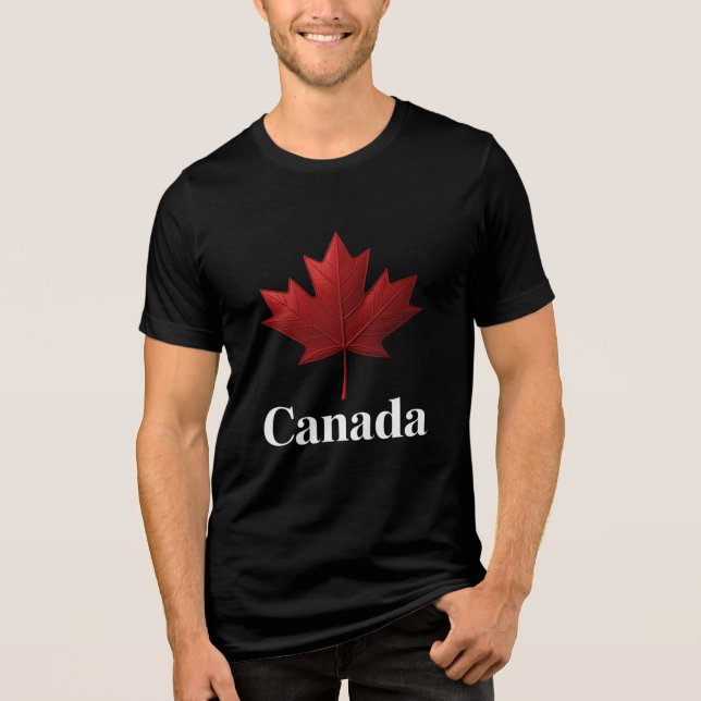 Canadian Maple Leaf T-Shirt Design Tri-Blend Shirt (Front)