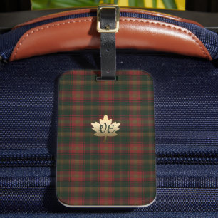 Canadian Maple Leaf Tartan Luggage Tag