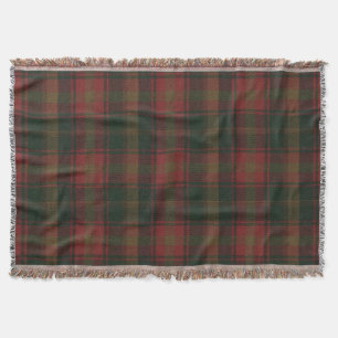 Canadian Maple Leaf Tartan Throw Blanket