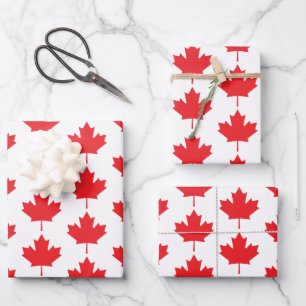 Canadian Maple Leaf Wrapping Paper Sheet
