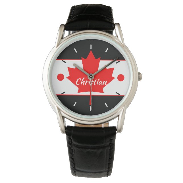 Canadian Maple Leaf (Your Name) Watch (Front)