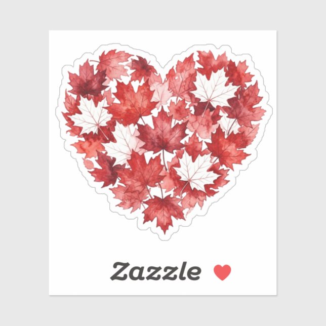 Canadian Maple leaves. Heart. Canada.  (Sheet)