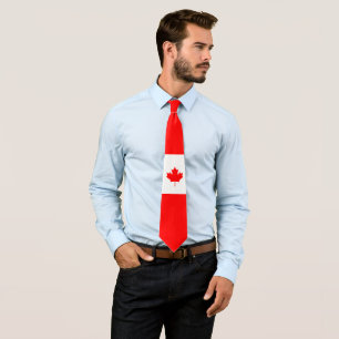 Canadian Maple on Red and White Tie