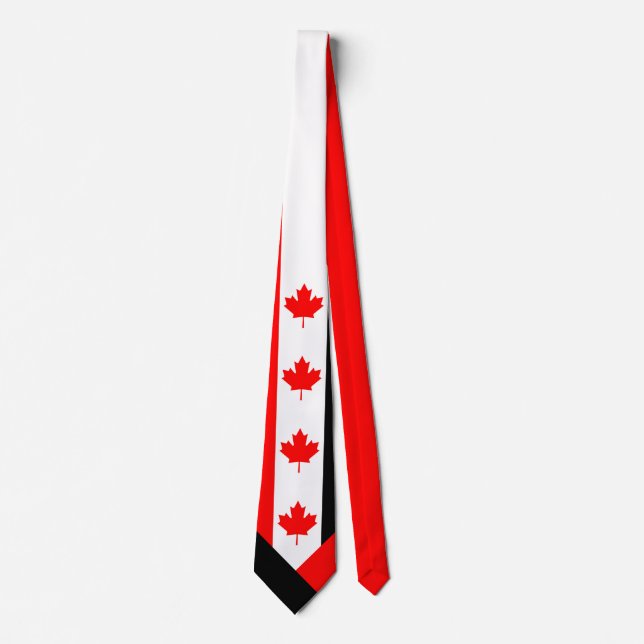 Canadian Maple on Red White Black Tie (Front)