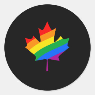 CANADIAN MAPLE PRIDE CLASSIC ROUND STICKER