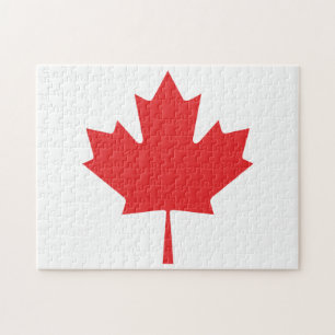 canadian maple red leaf jigsaw puzzle