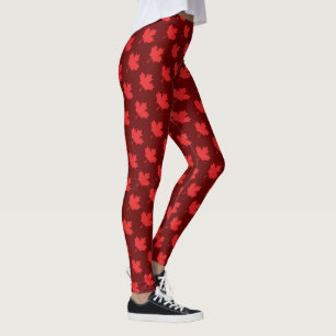 canadian maple red leaf leggings