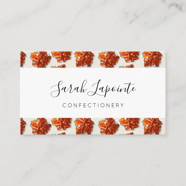 Canadian Maple Syrup Candy Pattern Business Card (Front)