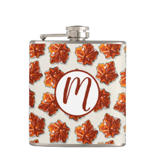 Canadian Maple Syrup Candy Pattern Hip Flask