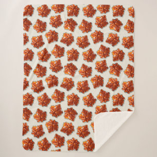 Canadian Maple Syrup Candy Pattern Sherpa Blanket