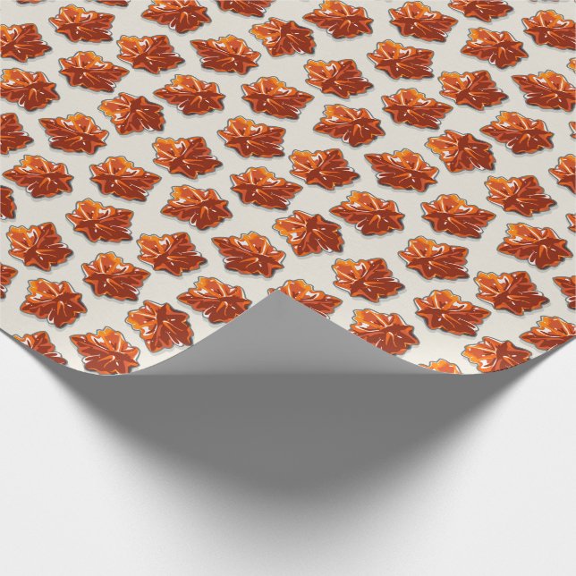 Canadian Maple Syrup Candy Pattern Wrapping Paper (Corner)