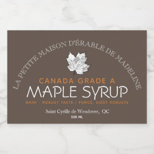Canadian Maple Syrup Editable Food Label