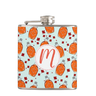 Canadian Maple Syrup Pattern Hip Flask