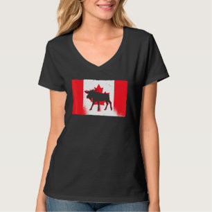 Canadian Moose Canada Day Maple Leaf Proud Canuck  T-Shirt