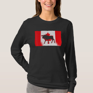 Canadian Moose Canada Day Maple Leaf Proud Canuck  T-Shirt