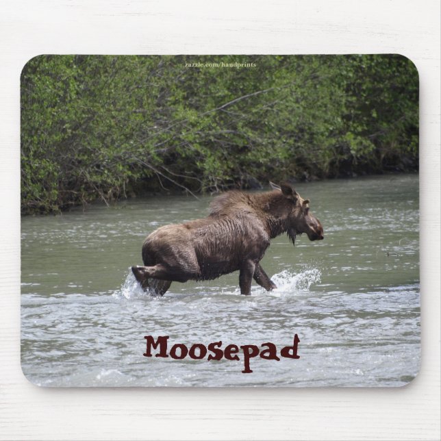 Canadian Moose  Funny Wildlife Mousepad (Front)