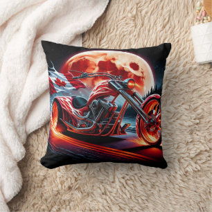 Canadian motorcycle rides under a glowing moon cushion