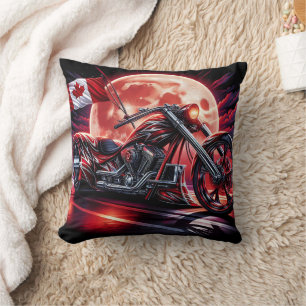 Canadian motorcycle under a glowing moonlight cushion