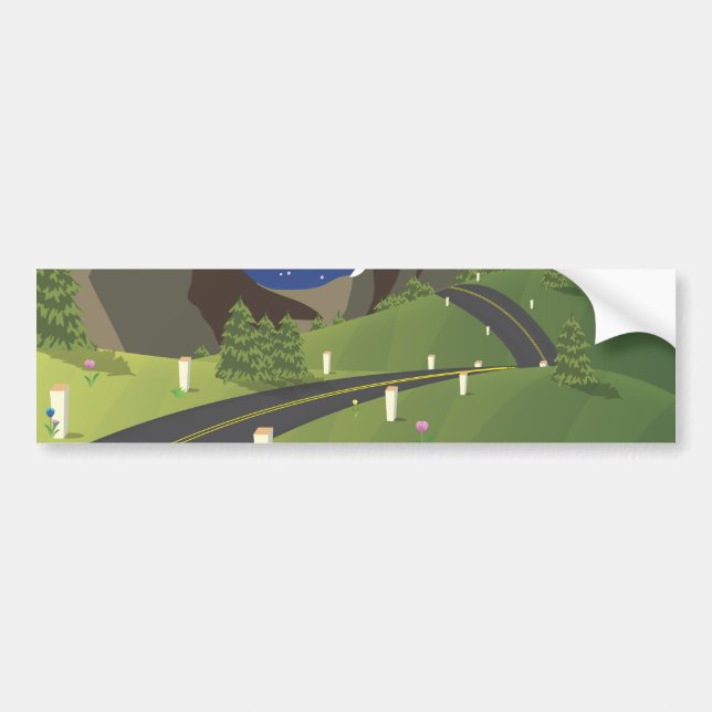 Canadian Mountain Road Bumper Sticker (Front)
