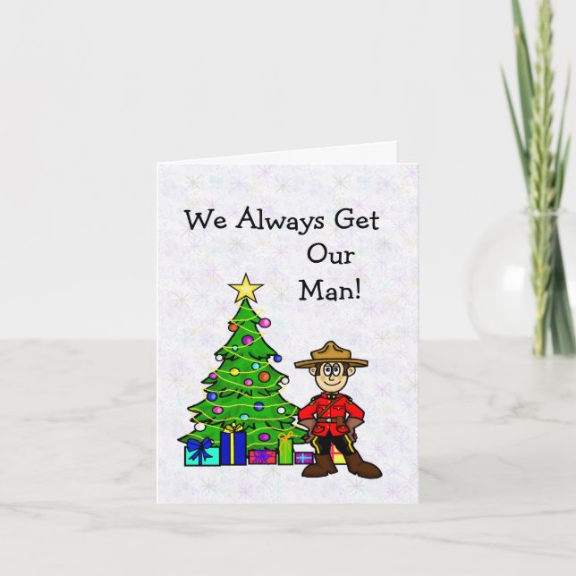 Canadian Mounted Police Bad Santa Christmas Card (Front)
