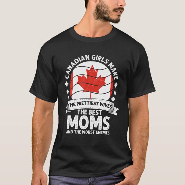 Canadian Mum Canada Mothers Day Mama Canadian Amer T-Shirt (Front)