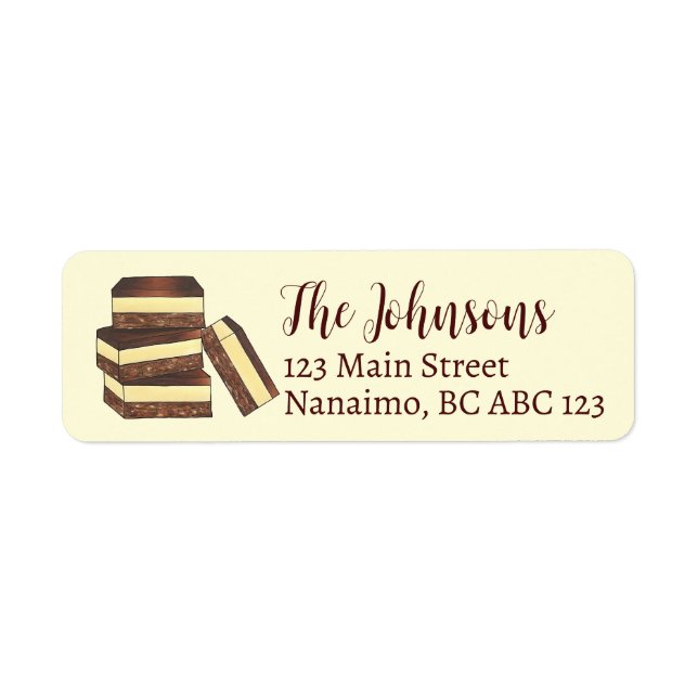 Canadian Nanaimo Bar BC Canada Bakery Dessert Food (Front)