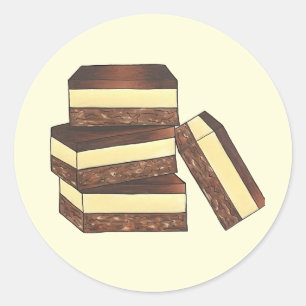 Canadian Nanaimo Bars Canada British Columbia Food Classic Round Sticker