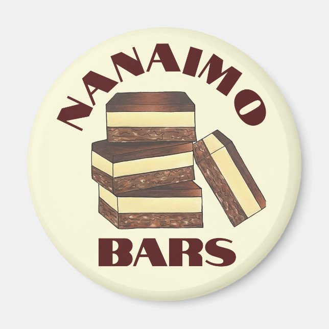 Canadian Nanaimo Bars Canada British Columbia Food Magnet (Front)