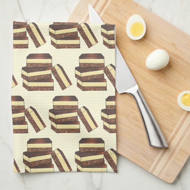 Canadian Nanaimo Bars Canada British Columbia Food Tea Towel (Quarter Fold)