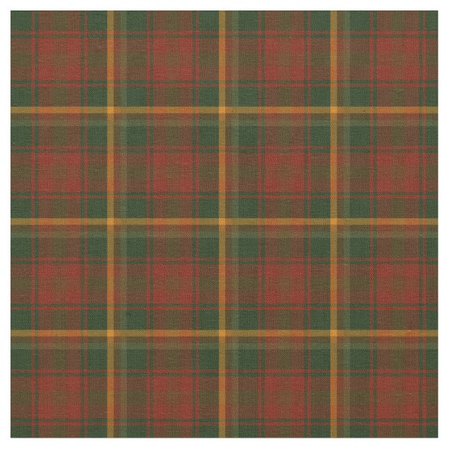 Canadian National Maple Leaf Tartan Fabric (Close Up)