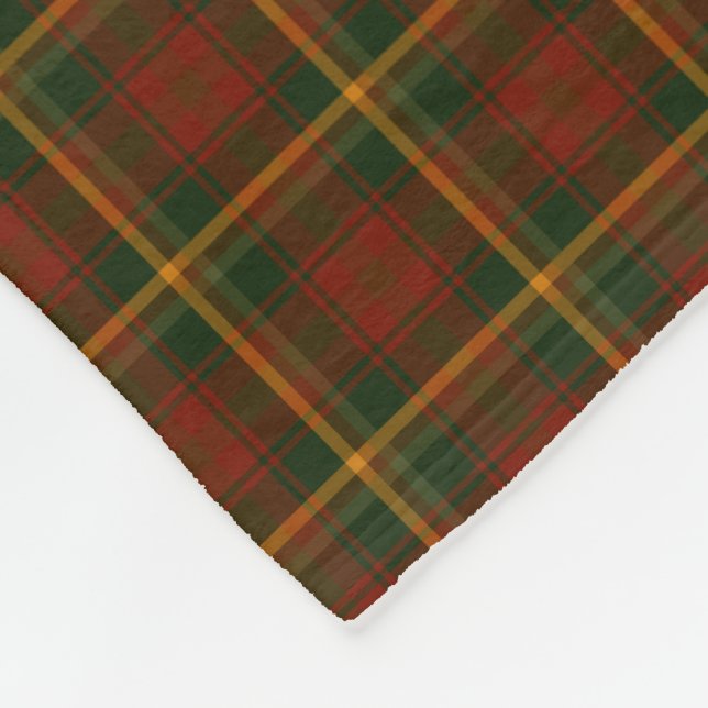 Canadian National Maple Leaf Tartan Fleece Blanket (Corner)