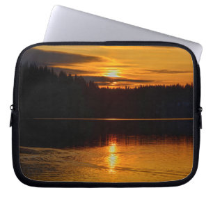 Canadian Nature Landscape Cariboo Lake Sunset Laptop Sleeve