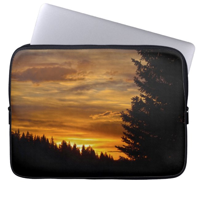Canadian Nature Landscape Lake Sunset Laptop Sleeve (Front)
