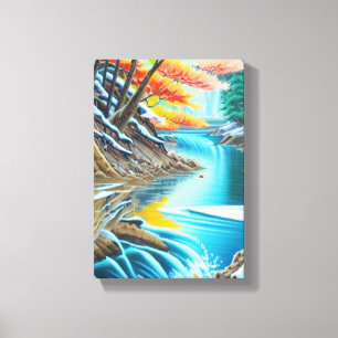 Canadian Nature Oil Painting - Stunning Landsca    Canvas Print