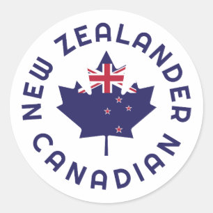 Canadian New Zealander Roots Classic Round Sticker