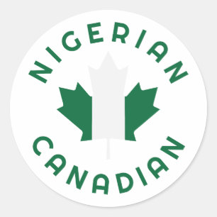 Canadian Nigerian Roots Classic Round Sticker