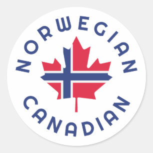 Canadian Norwegian   Roots Classic Round Sticker