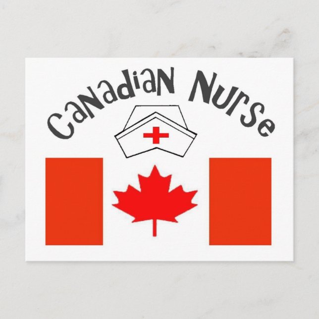 Canadian Nurse (Canadian Flag) Nurse Cap Postcard (Front)